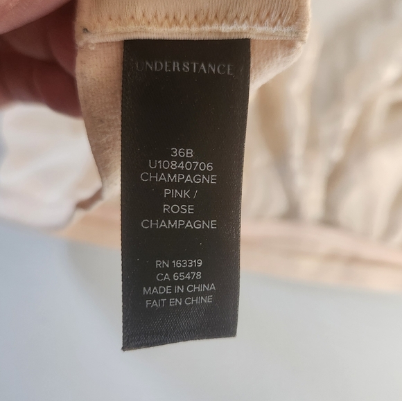 Understance Peach Lace Triangle Bralette Bra Size Large Unlined Sexy - Picture 4 of 4